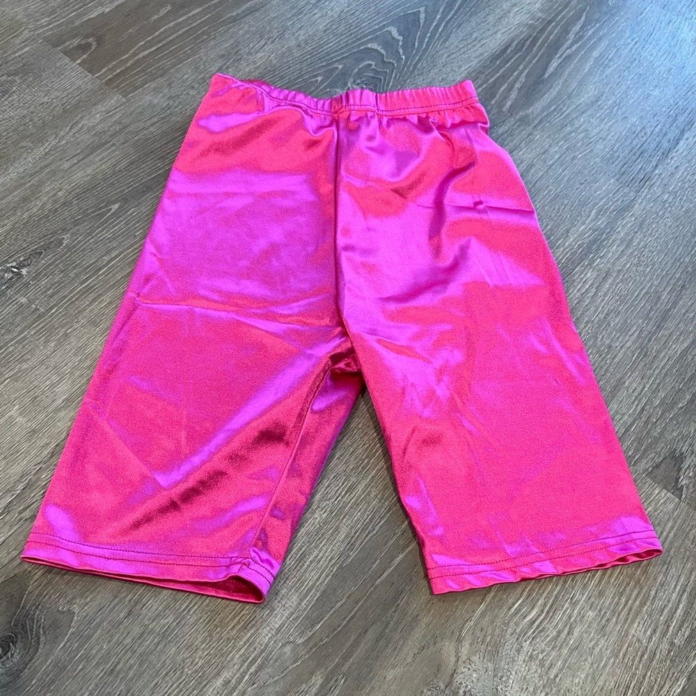 Hot pink spandex/polyester biker shorts size medium